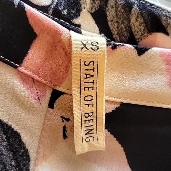 STATE OF BEING PINK FLORAL PRINT PALAZZO PANTS SZXS - Picture 7 of 7